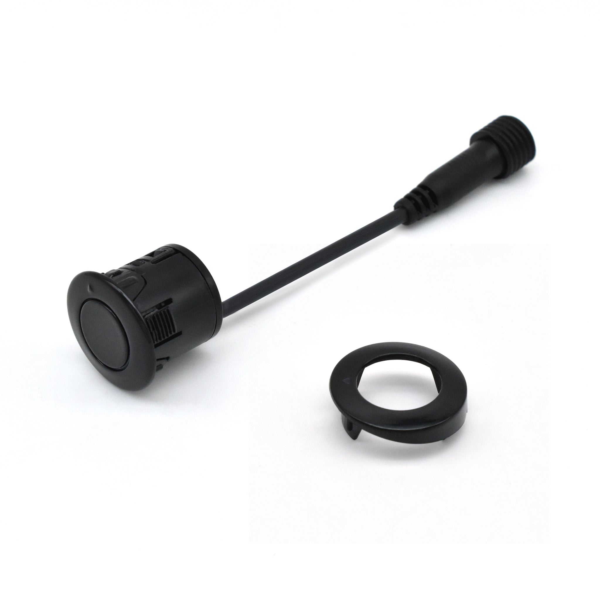 Parking sensor head with angled bezel