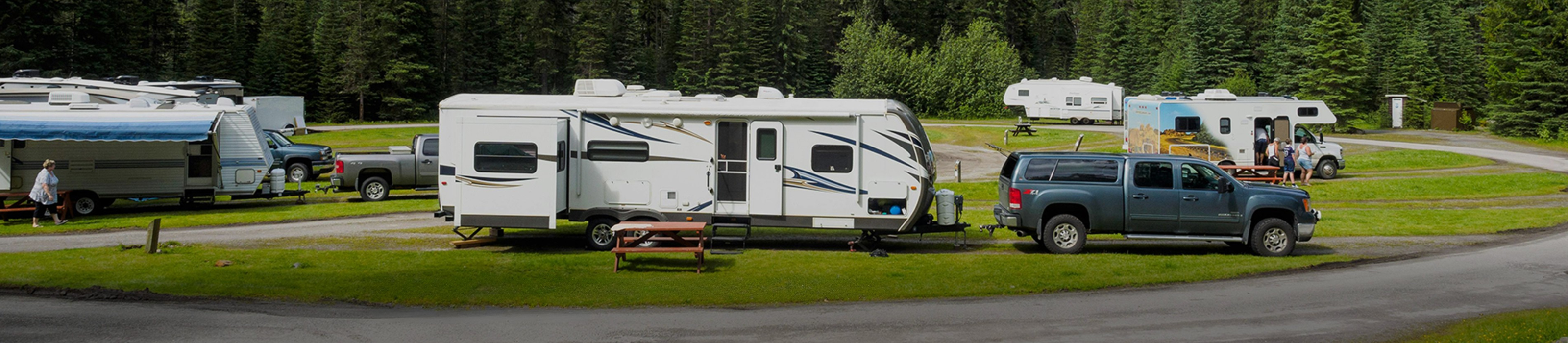 Caravan in park with Promata TPMS kit installed