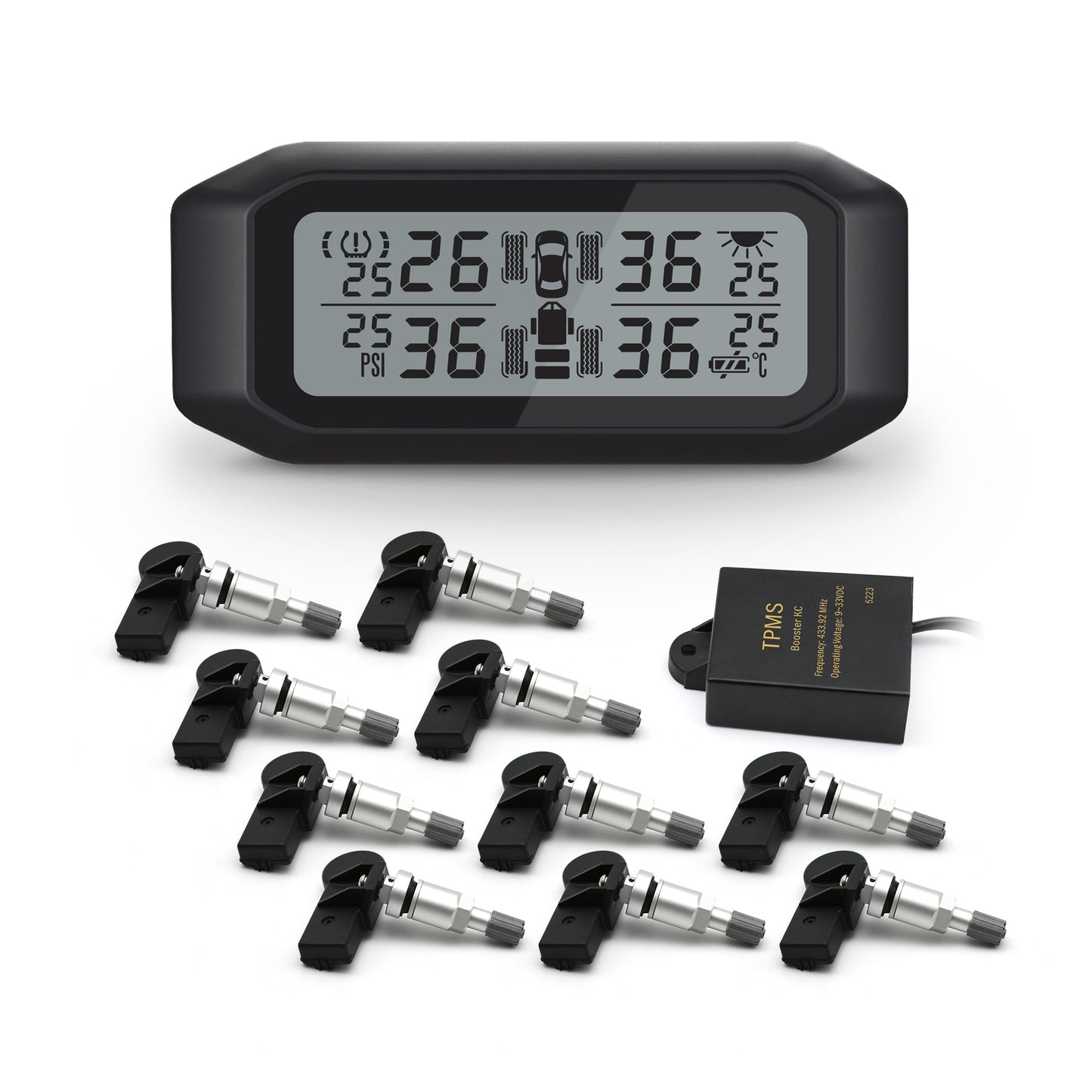 Promata Mata 1 TPMS - 10 internal sensors and signal booster for 4WDs and dual axle trailers and spare tyres.