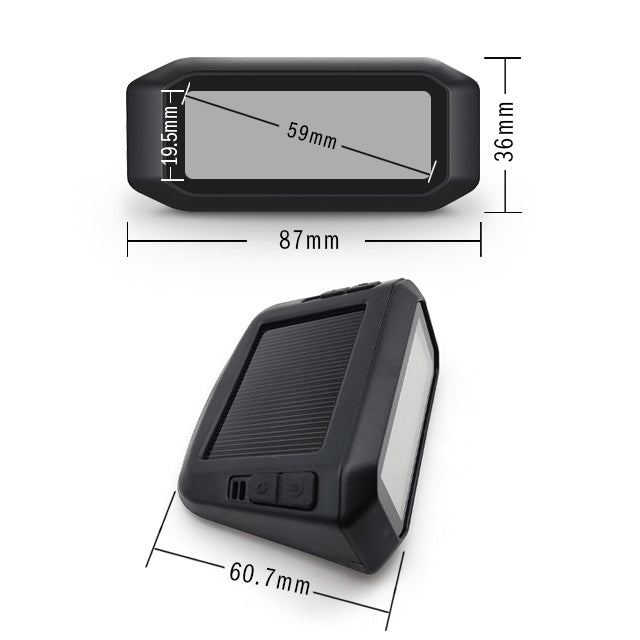 MATA 1 Display with dimensions showing display measurements