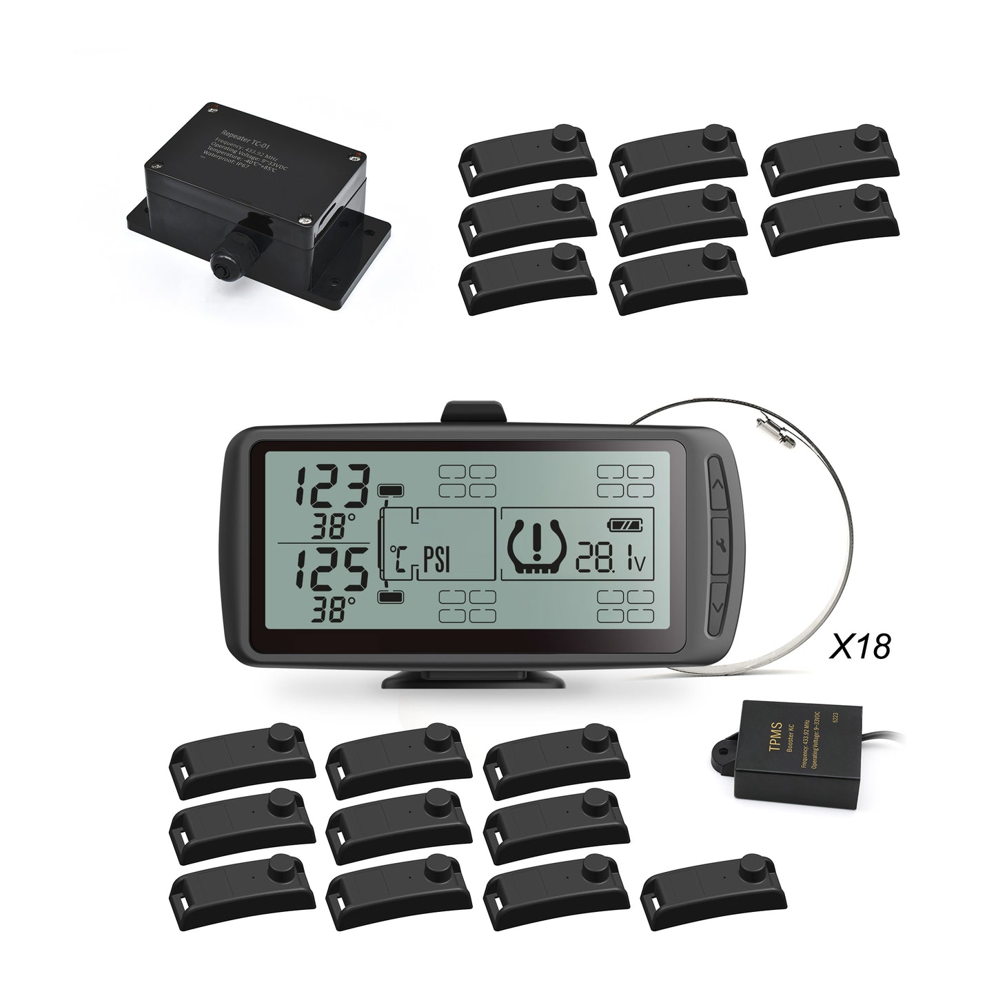 Mata 7 Truck TPMS With 8 Sensor Trailer Kit