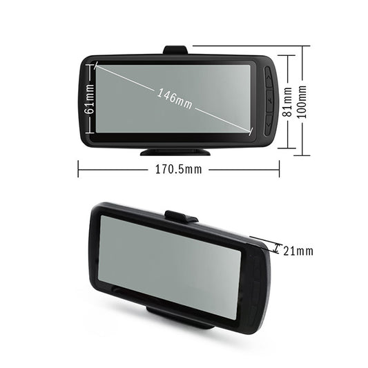 MATA 7S Display with measurements showing display dimensions