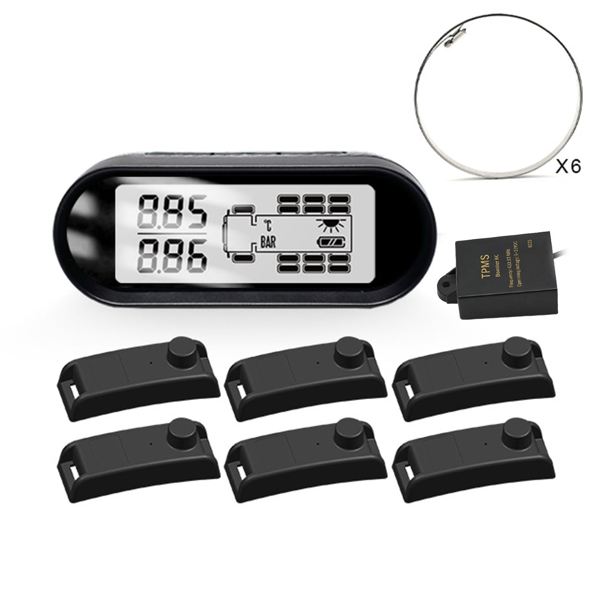 Tyre Pressure Monitor Mata T2 with 6 Internal Sensors and Booster