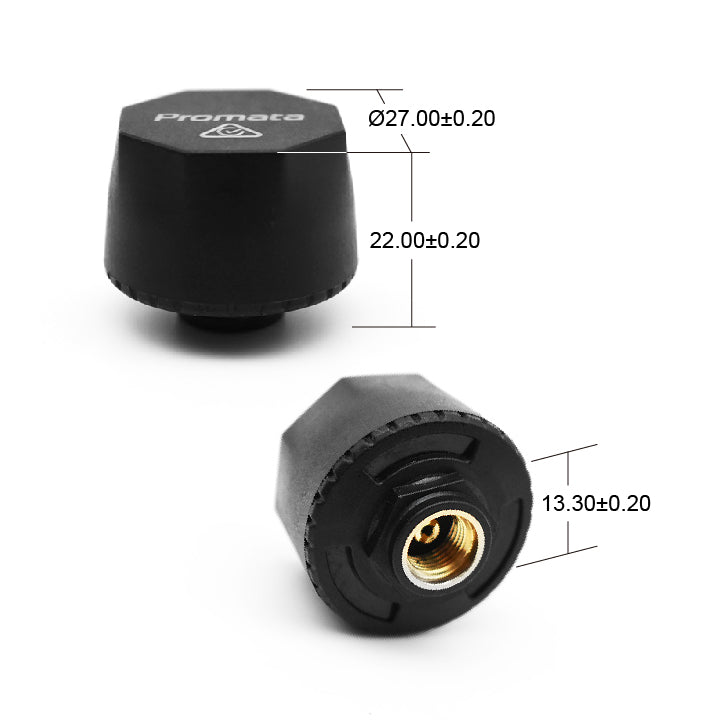 Truck External sensor with measurements showing sensor dimension