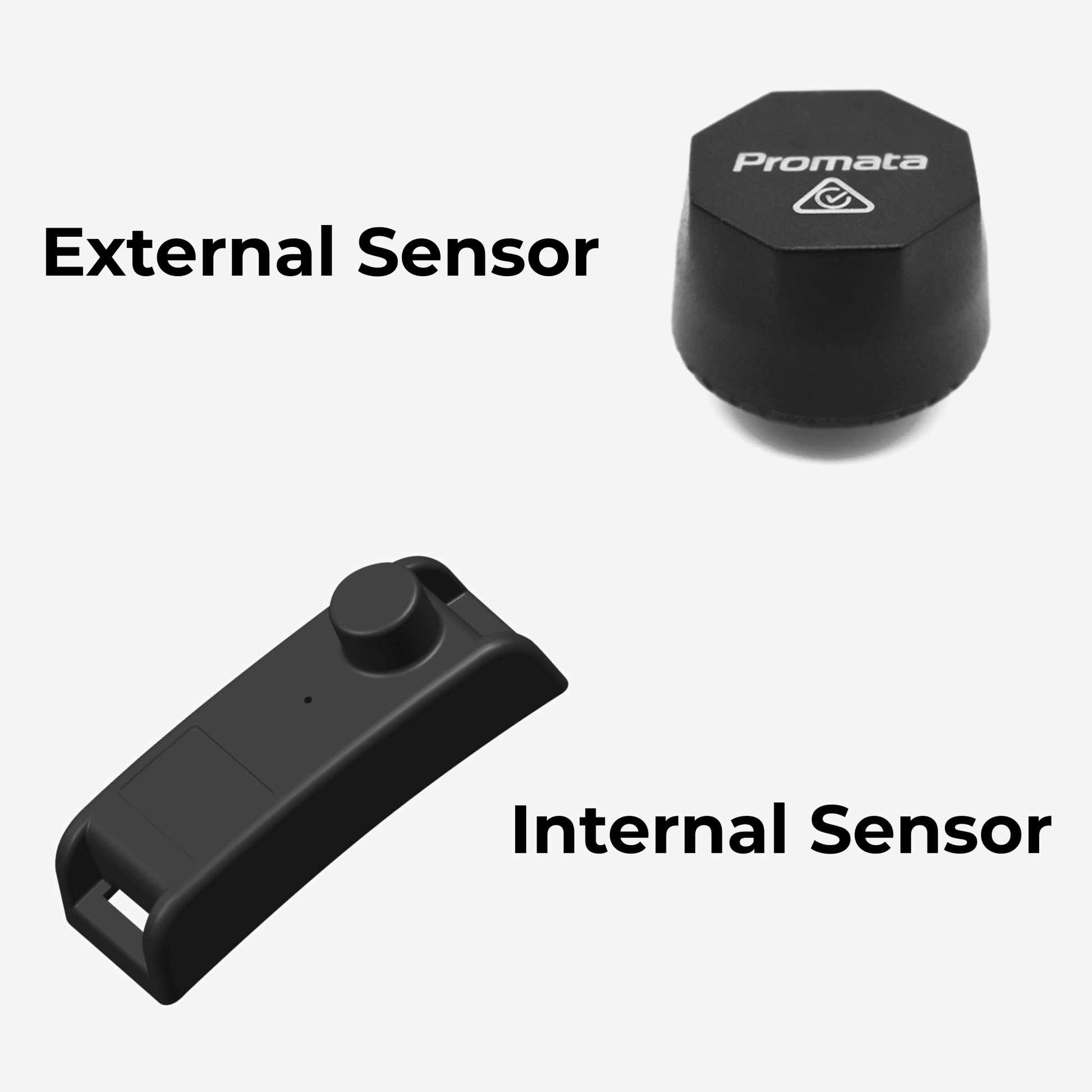 External truck TPMS sensor and internal truck TPMS sensor labelled