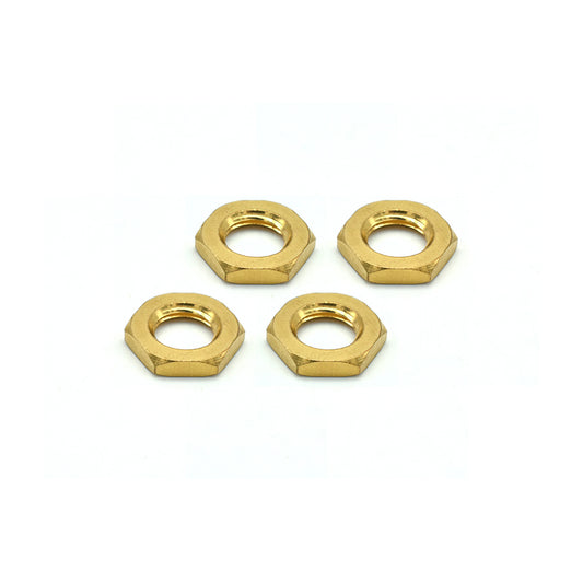 Pack of 4 brass lock nuts used for securing Promata TPMS external sensors.