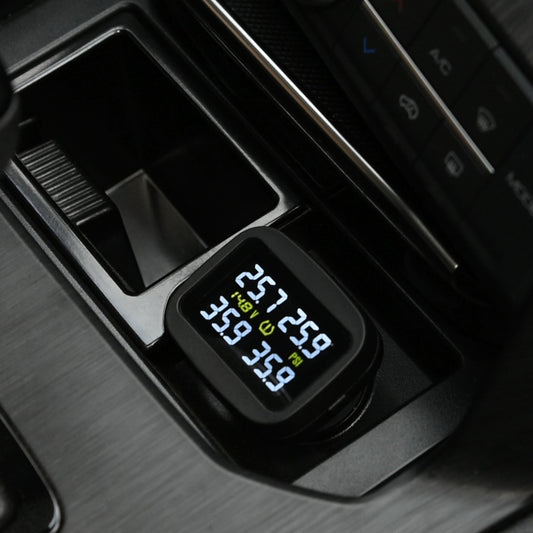 Mata C TPMS display monitor plugged into cigarette plug socket