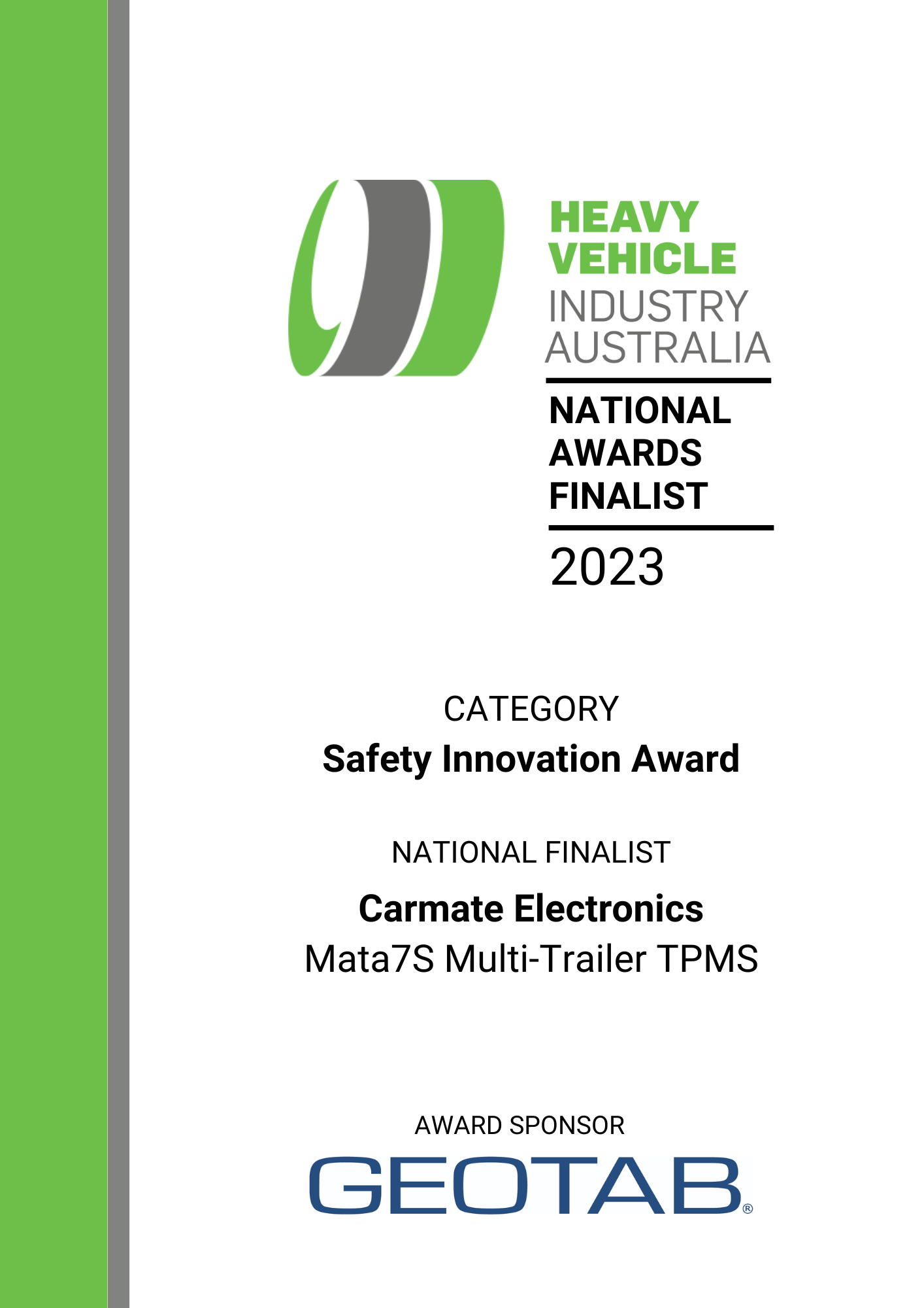 HVIA Finalist Award for Innovation for Mata7s