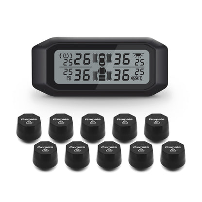 Promata Mata 1E TPMS - 10 external sensors for 4WDs and dual axle trailers and spare tyres.