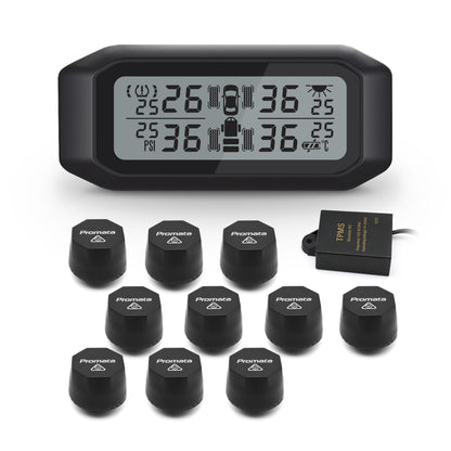 Promata Mata 1E TPMS - 10 external sensors and signal booster for 4WDs and dual axle trailers and spare tyres.