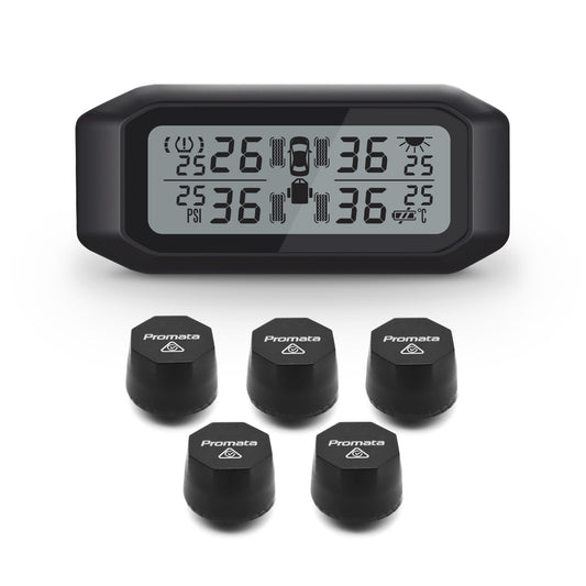 Promata Mata 1E TPMS - 5 external sensors for cars & 4WDs with a spare tyre.