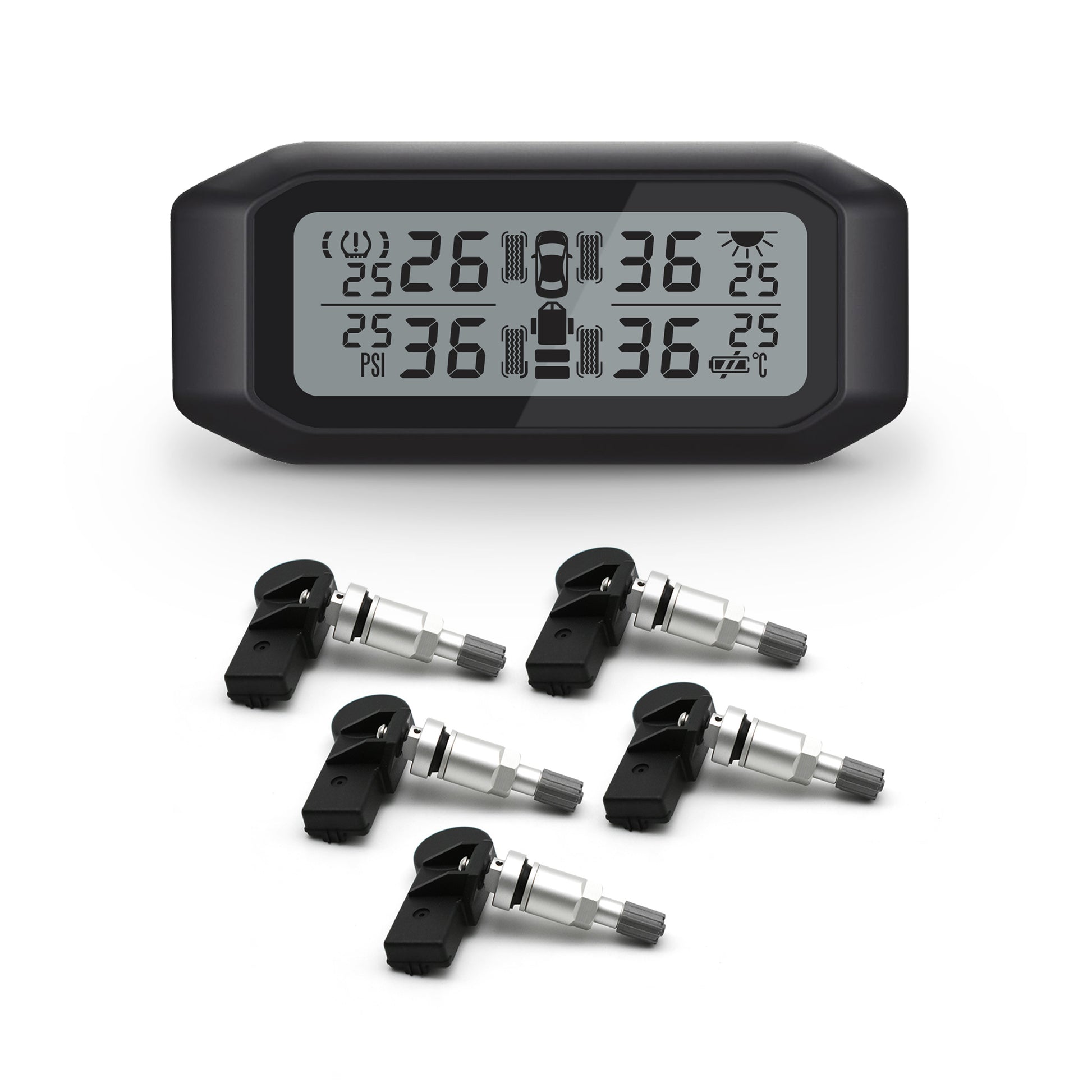 Promata Mata 1 TPMS - 5 internal sensors for cars & 4WDs with a spare tyre.