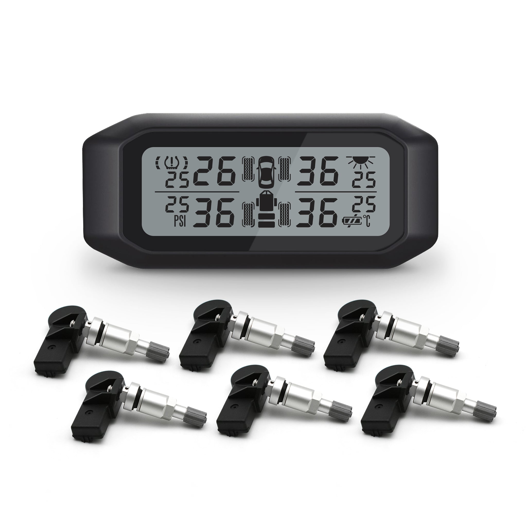 Promata Mata 1 TPMS - 5 internal sensors and signal booster for cars & 4WDs with a spare tyre.