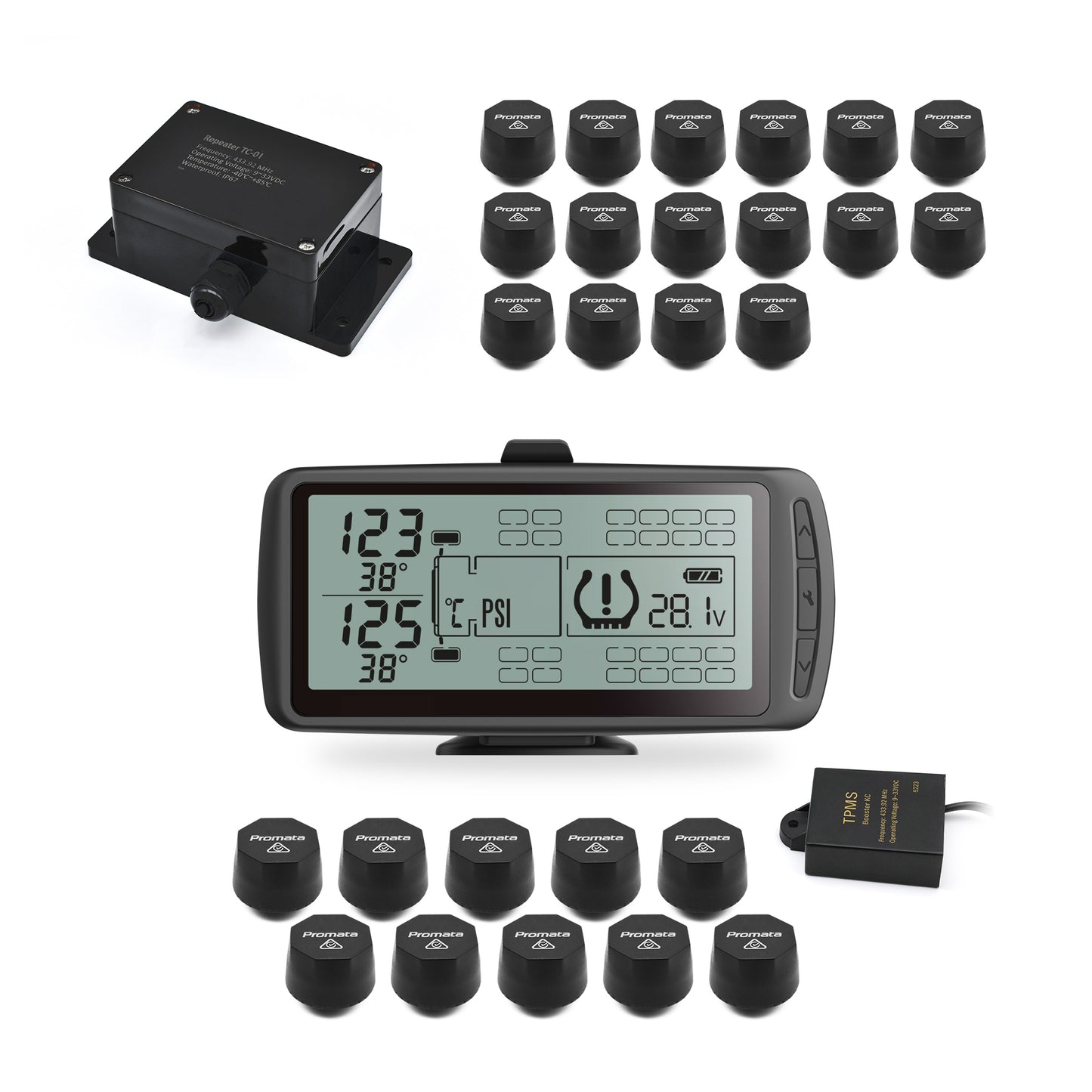 Mata 7 Truck TPMS With 16 Sensor Trailer Kit