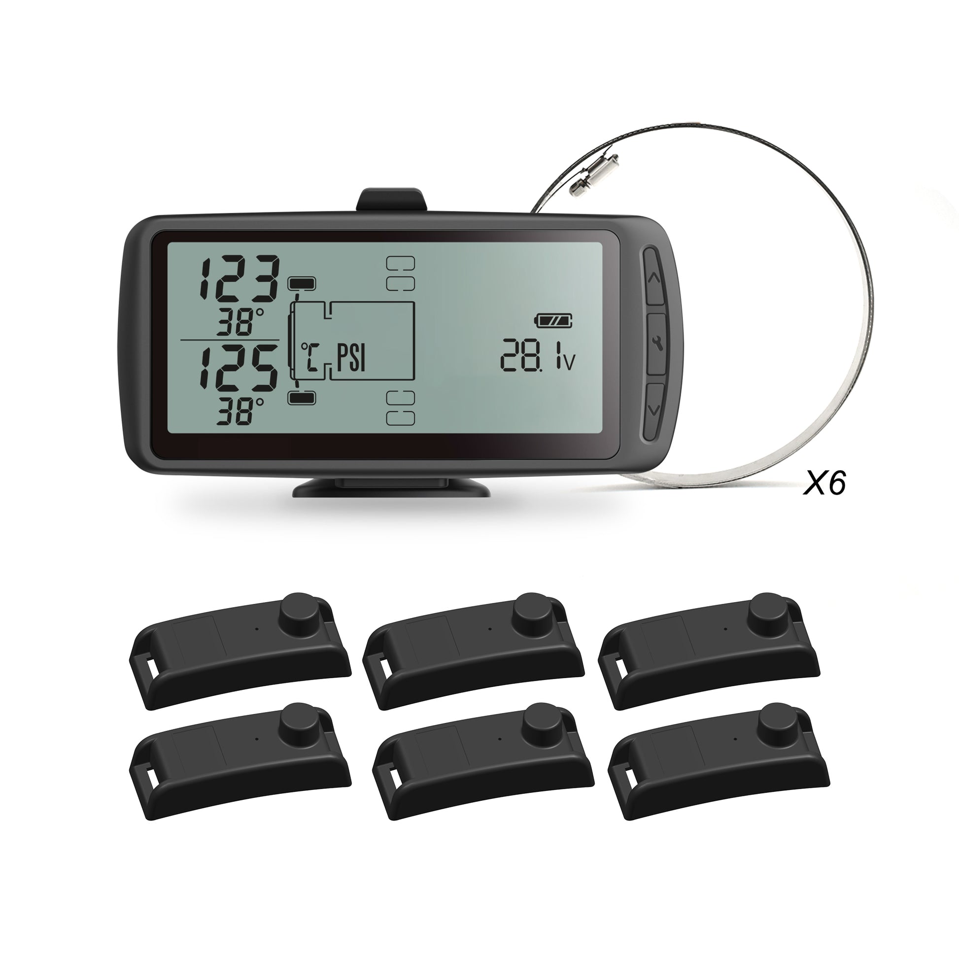Mata 7 - Large Screen TPMS for Trucks & Heavy Vehicles | 6 Internal Sensors - Promata Australia