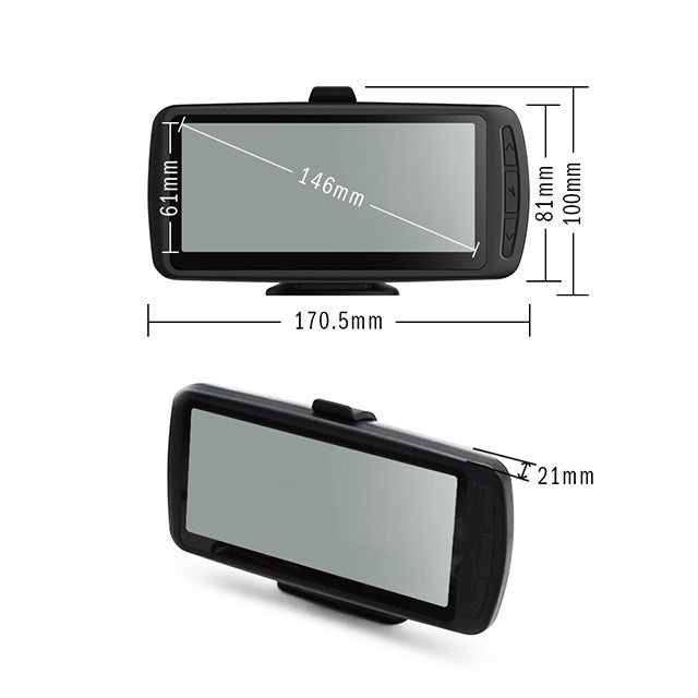 MATA 7 Display with dimensions showing display measurements