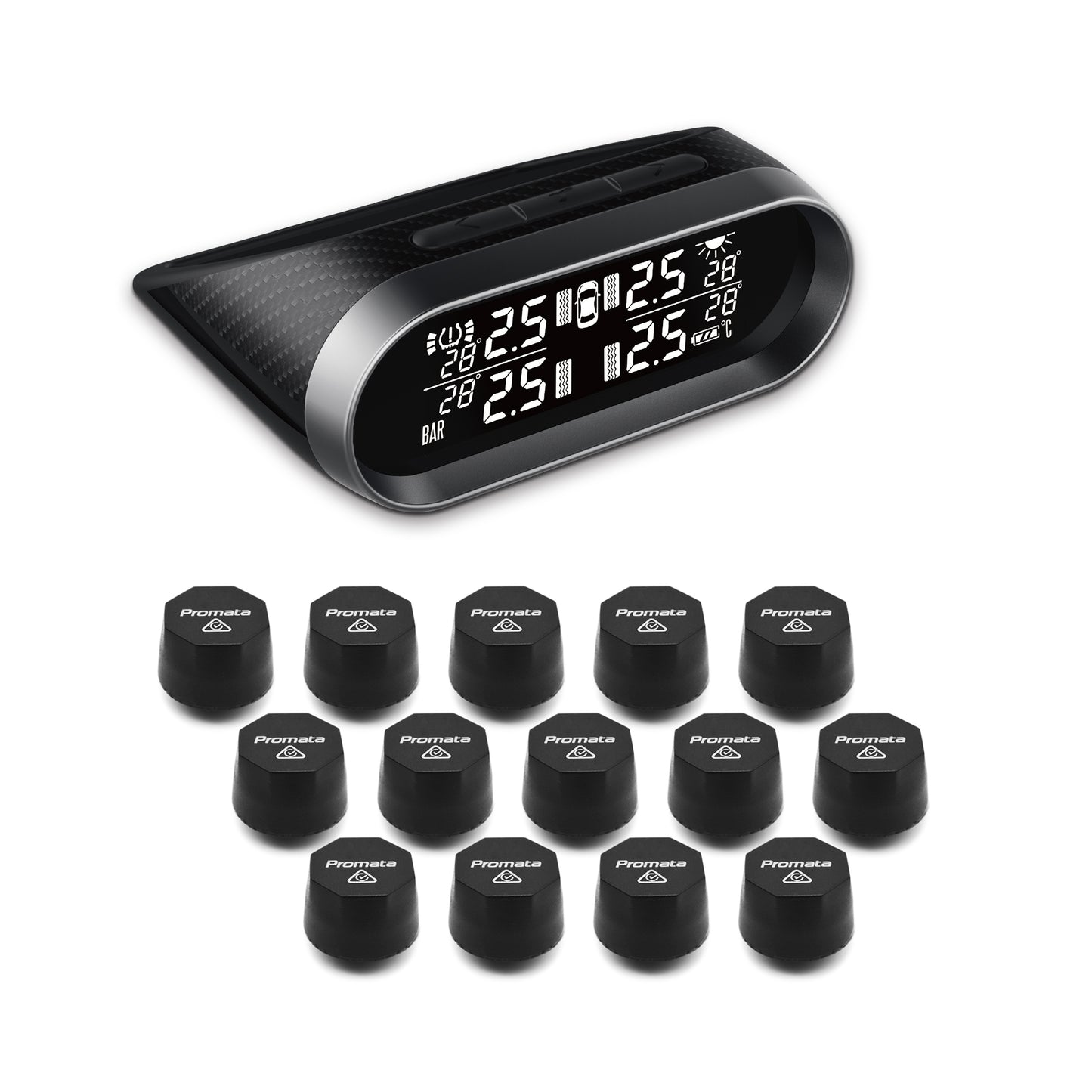 Mata T2 - TPMS for 14 Wheeled Trucks & Vehicles | 14 External Sensors - Promata Australia