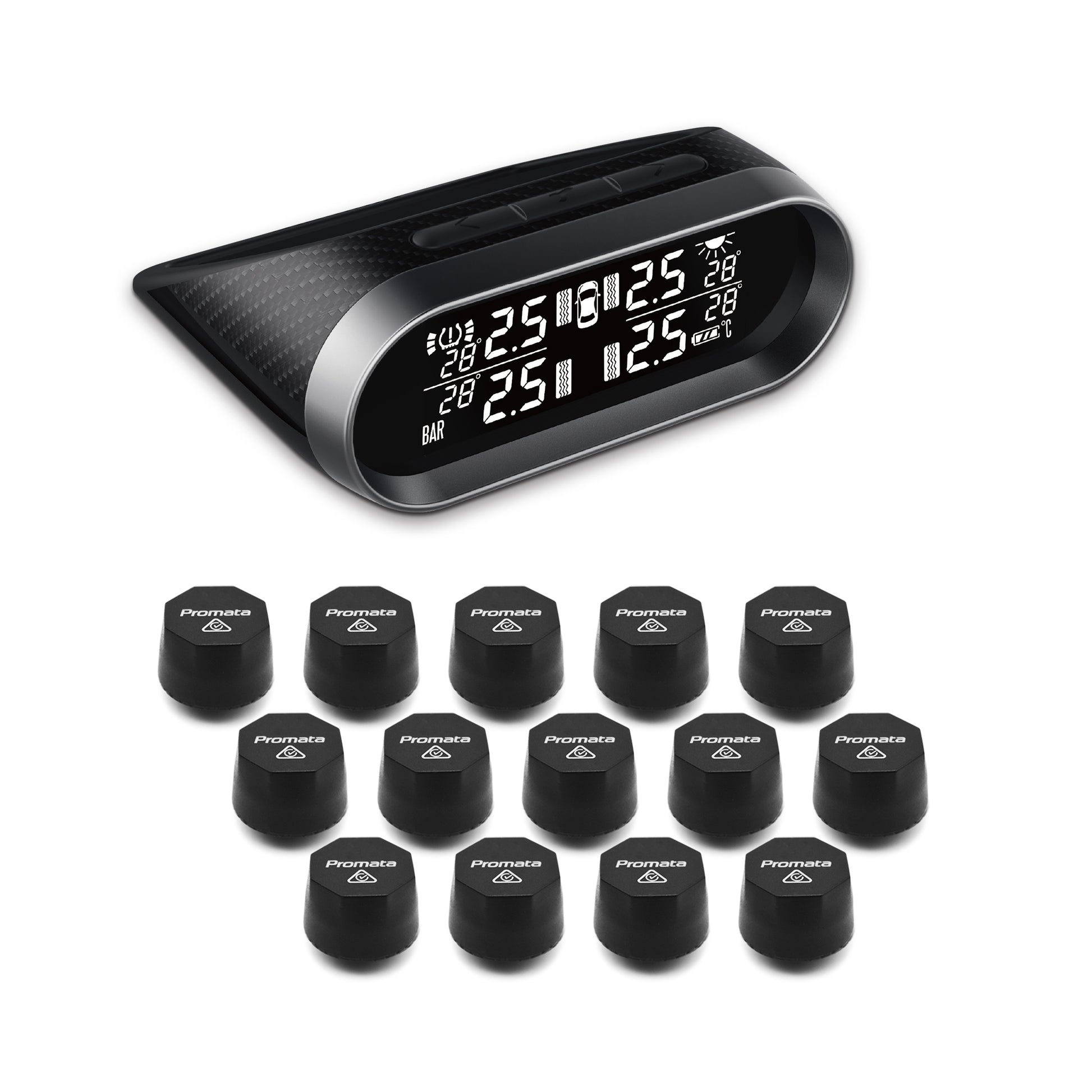 Mata T2 - TPMS for 14 Wheeled Trucks & Vehicles | 14 External Sensors - Promata Australia