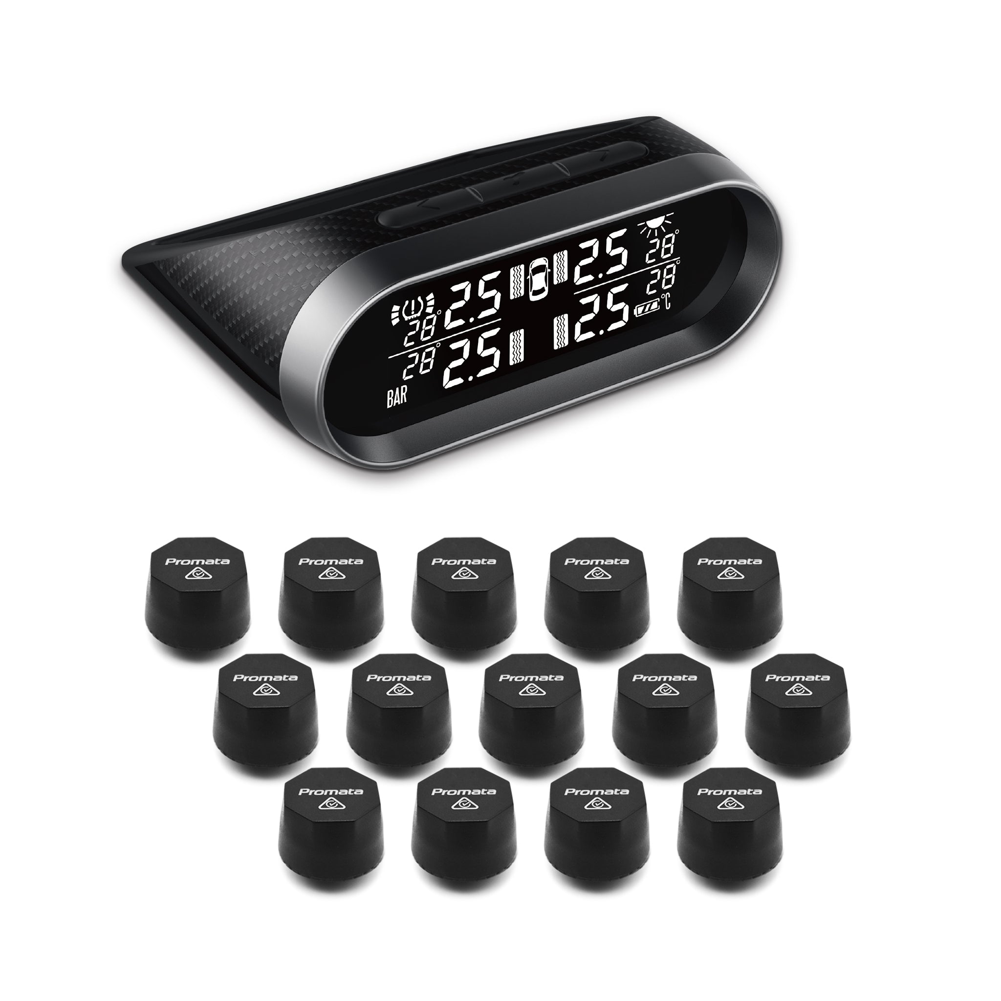 Mata T2 - TPMS for 14 Wheeled Trucks & Vehicles | 14 External Sensors - Promata Australia