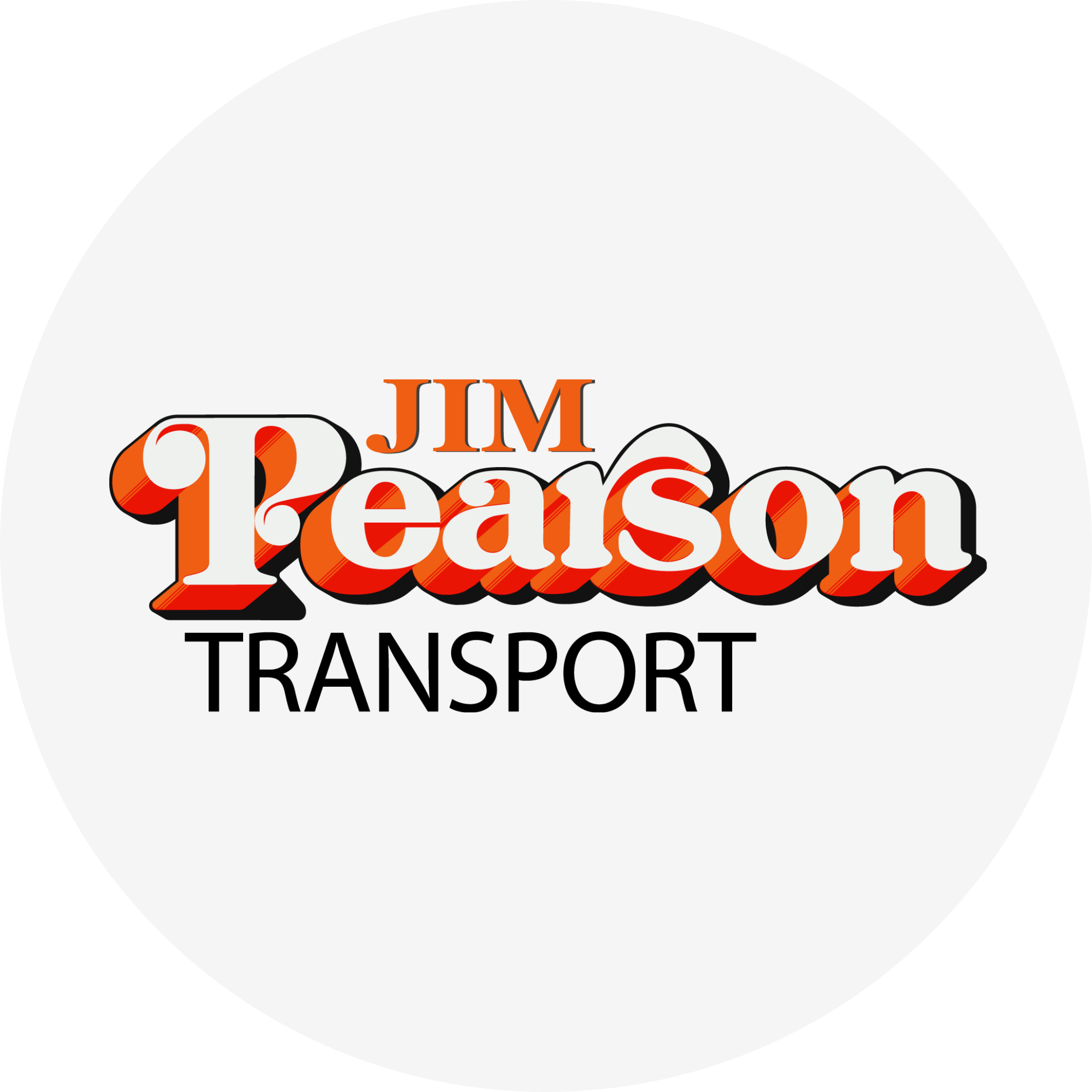 Logo of Jim Pearson Transport with a retro design on a white background
