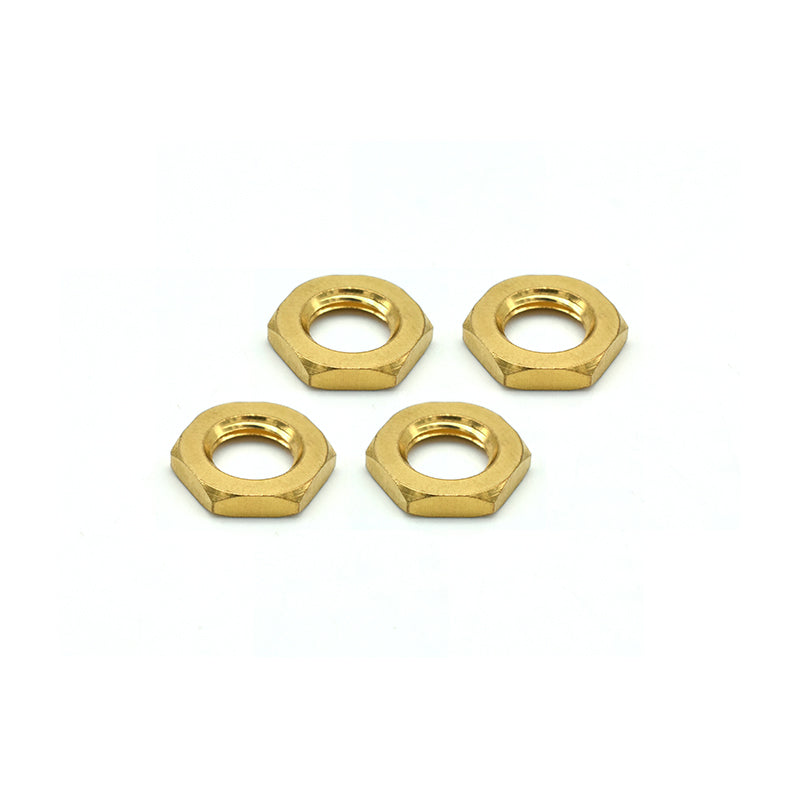 Pack of 4 brass lock nuts used for securing Promata TPMS external sensors.