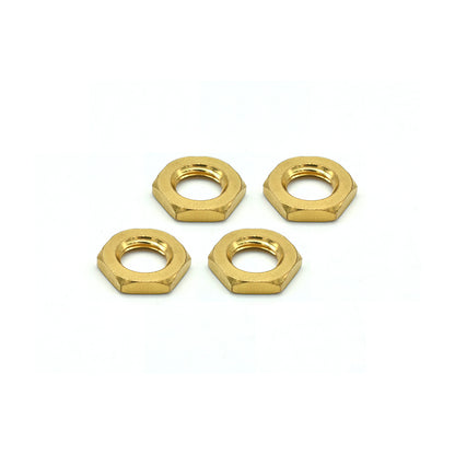 Pack of 4 brass lock nuts used for securing Promata TPMS external sensors.